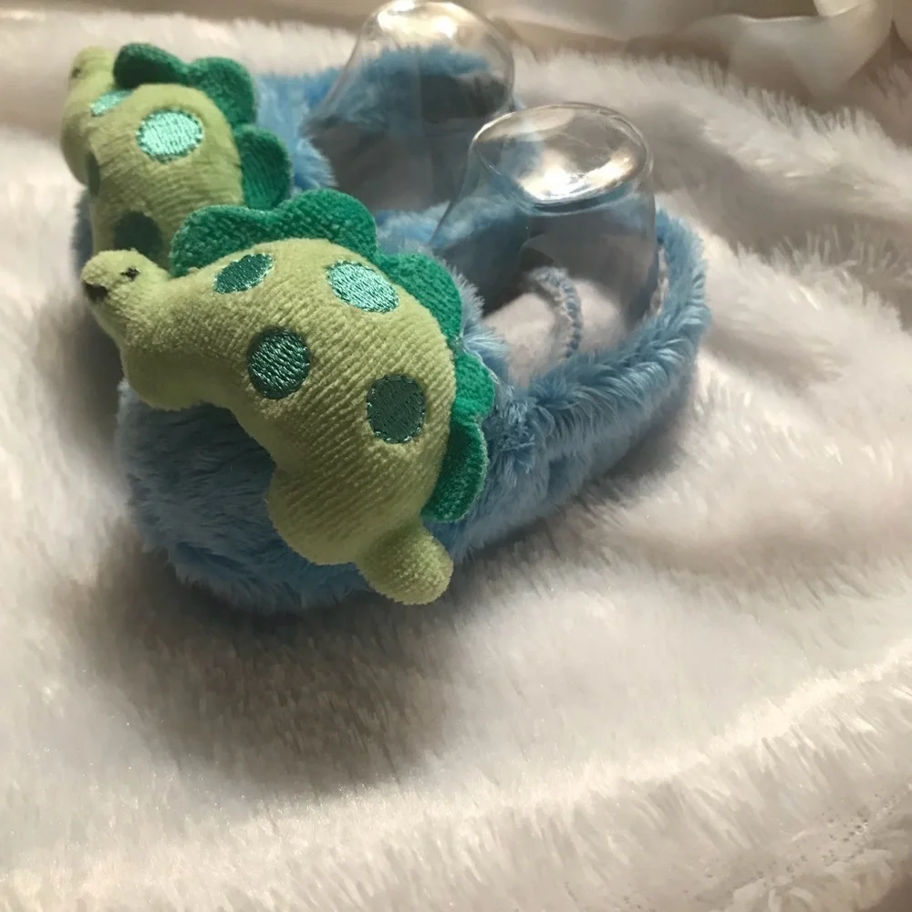 Newborn Baby Fuzzy Dinosaur Sock Booties
